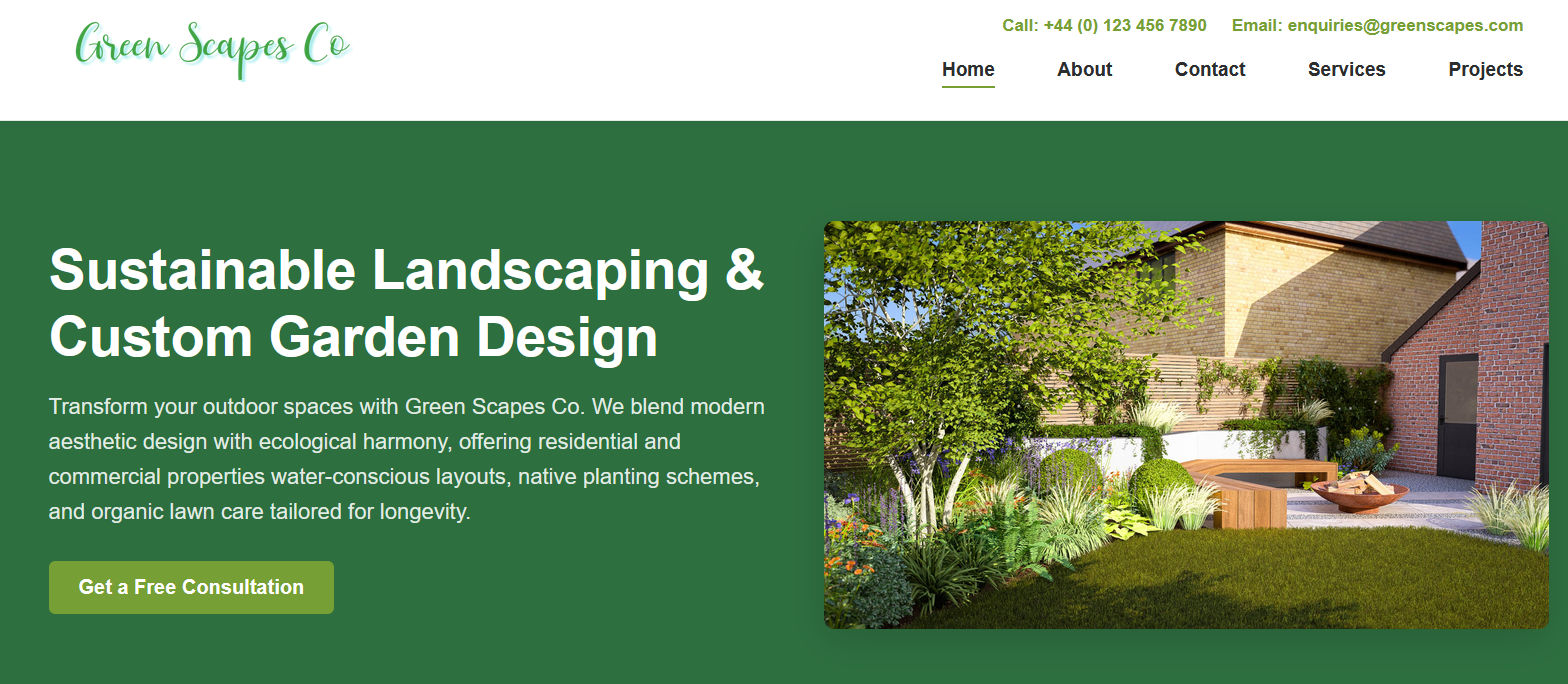 Wordpress Project Green Scapes Co.